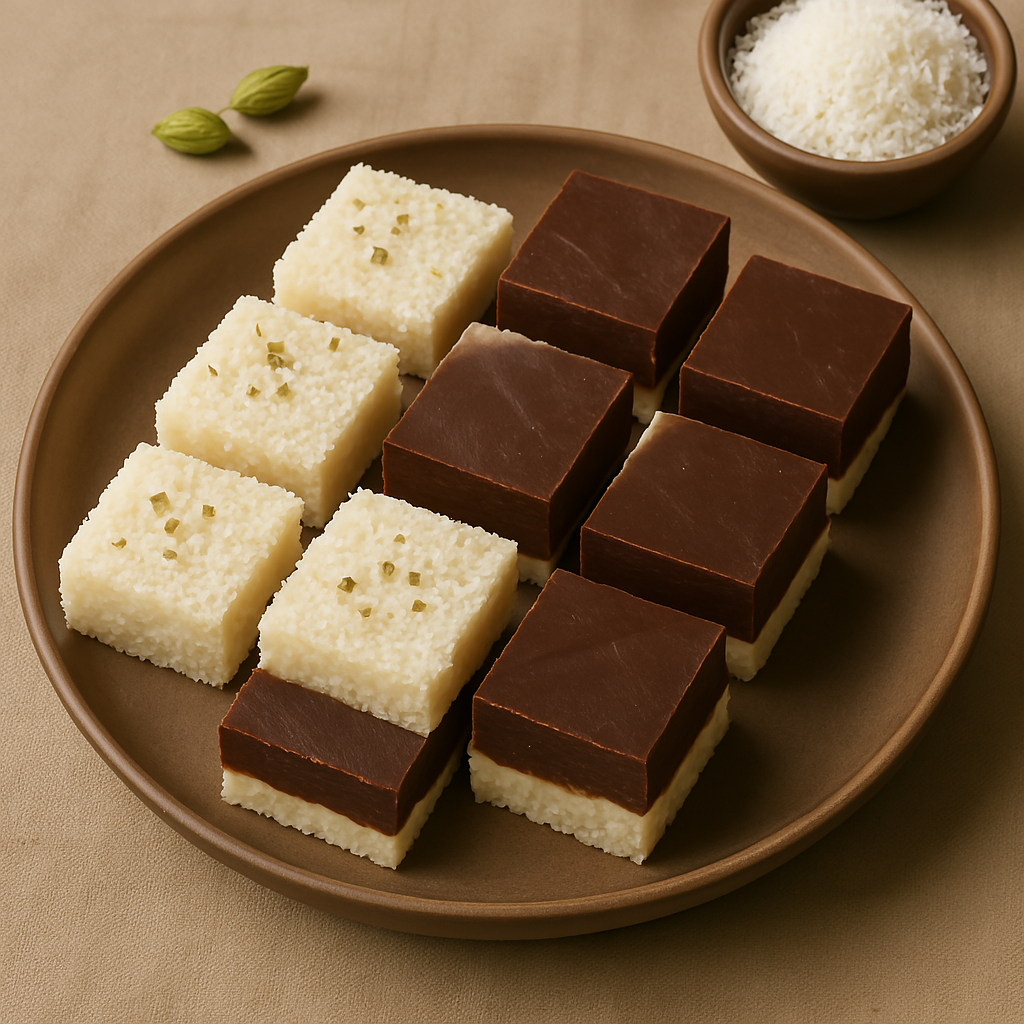 Coconut Burfi & Chocolate Barfi | Simple Indian Dessert Recipe – FoodWiki